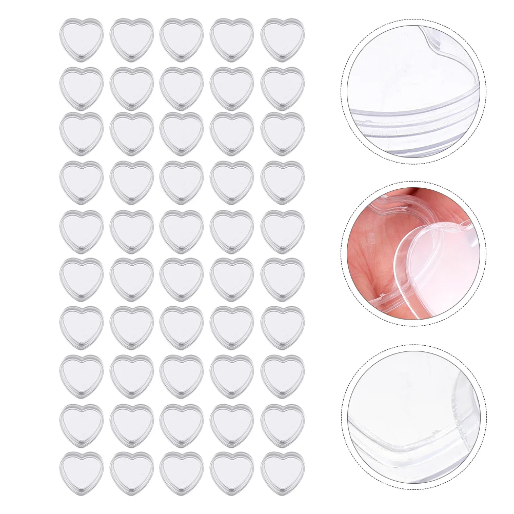 

50 Pcs Eye Shadow Storage Box Empty Creams Container Clear Makeup Case Palette Heart Pots Plastic Jars Travel