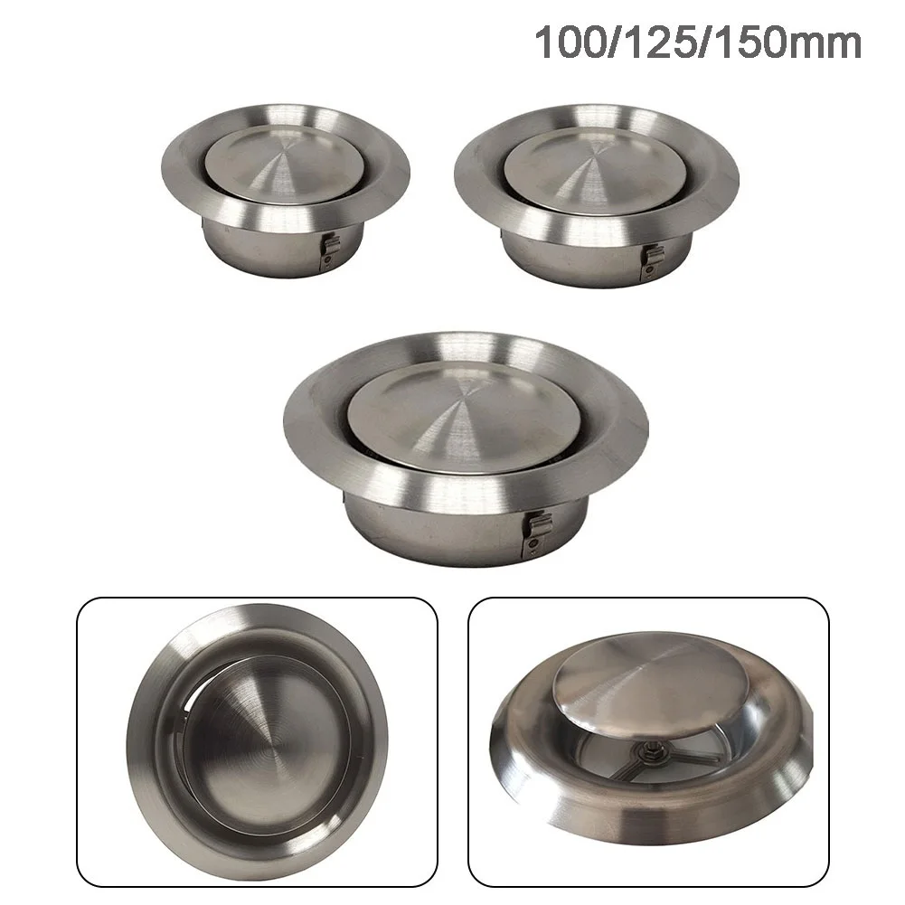 Wall Air Vent Outlet Stainless Steel Metal Cover Exhaust Grille 100 125 150mm For Tumble Dryer Vents Bathroom Vents