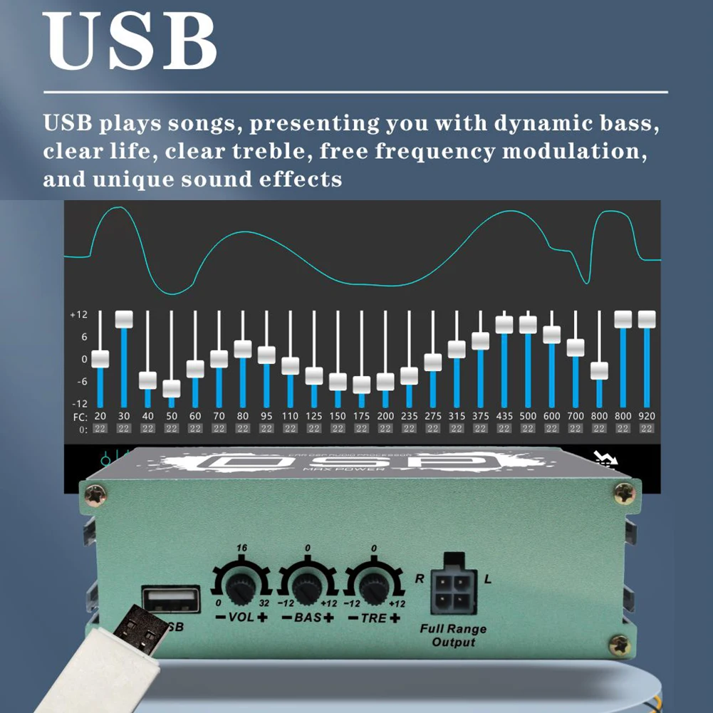 DSP Car Power Amplifier 6-Channel Output DSP Car Equalizer Navigation Sound Quality Enhancement Effect for Car Audio Enhancement