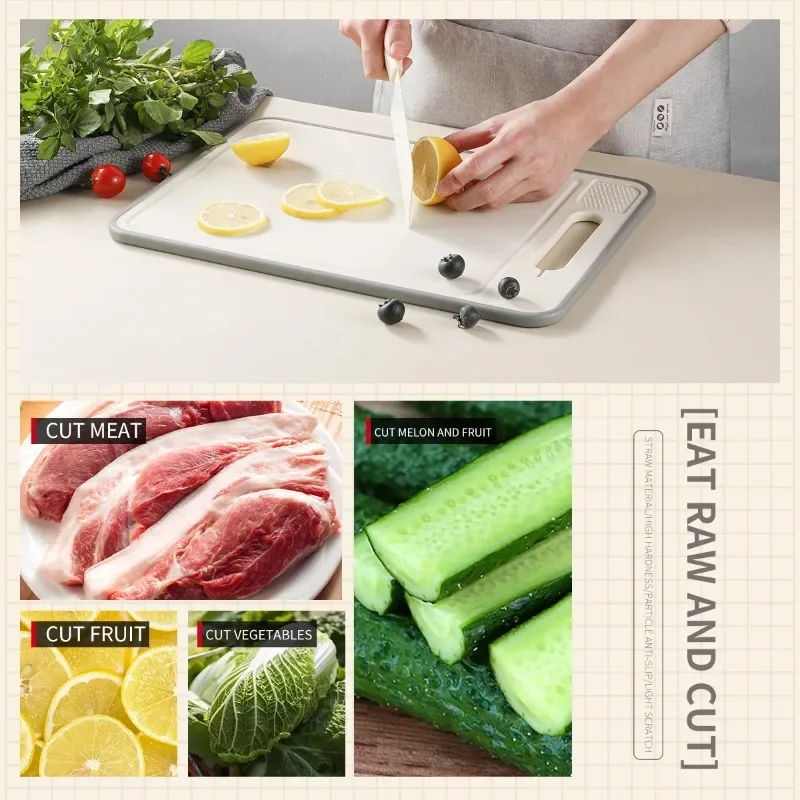 New 4 in 1 Defrosting Cutting Board Tray with Grater Sharpener Double Sided Chopping Board Frozen Meat Fish Food Tray Meat Tools
