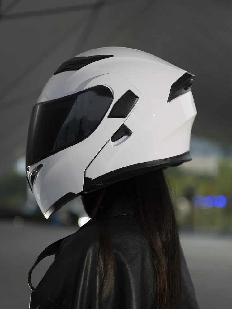 

JIEKAI 902 Motorbike Full Face Helmet Visor Dual Brown Lens Men Crash Motocross Genuine Motorcycle Four Seasons Flip Helmet