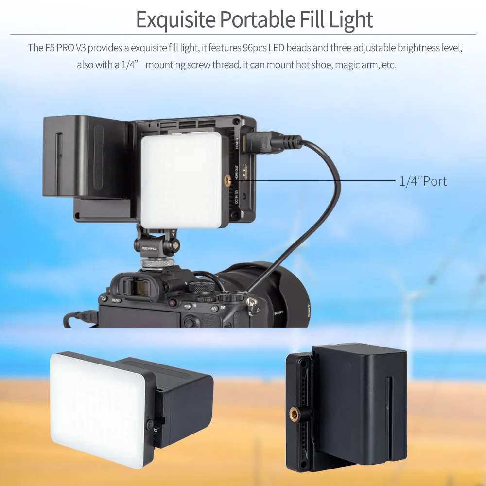 FEELWORLD F5 Pro V3 5.5 Inch Camera Field Touch Monitor for Camera DSLR 3D LUT IPS 4K HDMI-compatible Wireless transmission