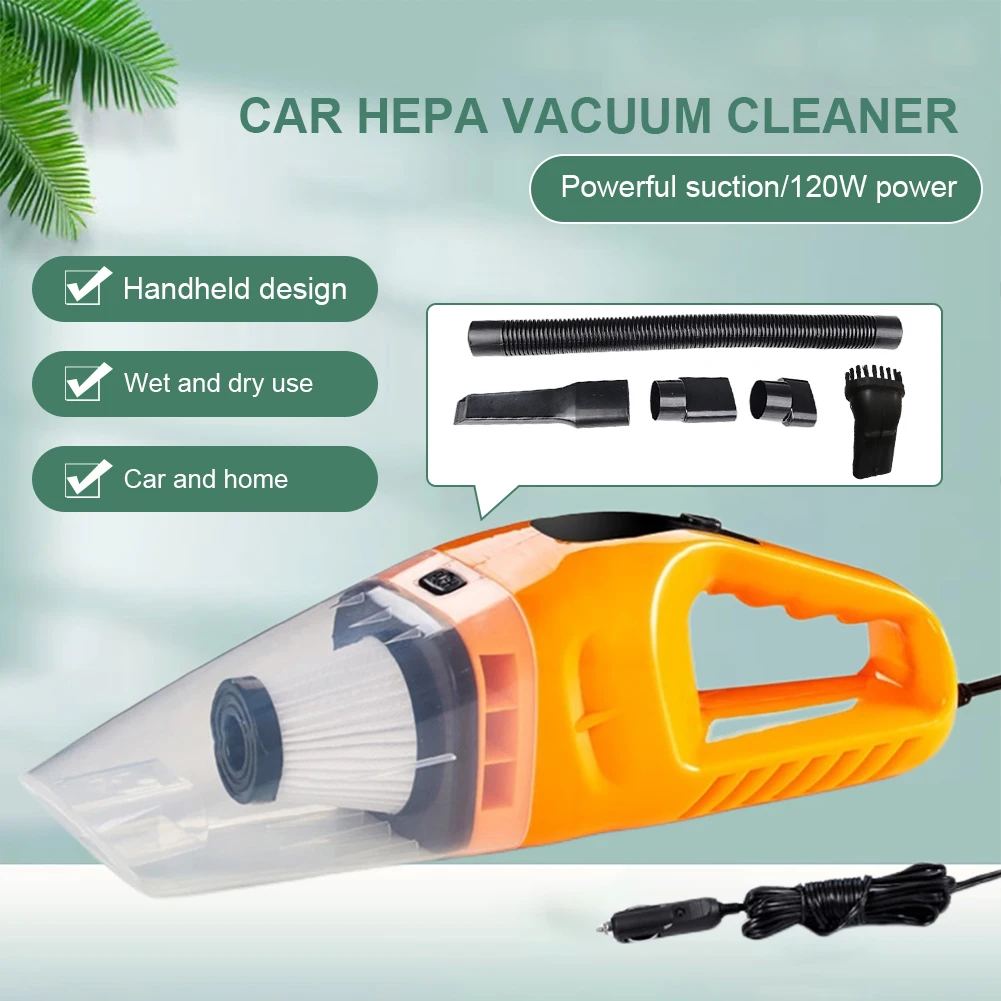 Dust Cleaner with 5M Cable Car Vacuum Cleaner Dry Wet Dual Use Mini Dust Collector Auto Vacuum for Vehicle Home Cleaning