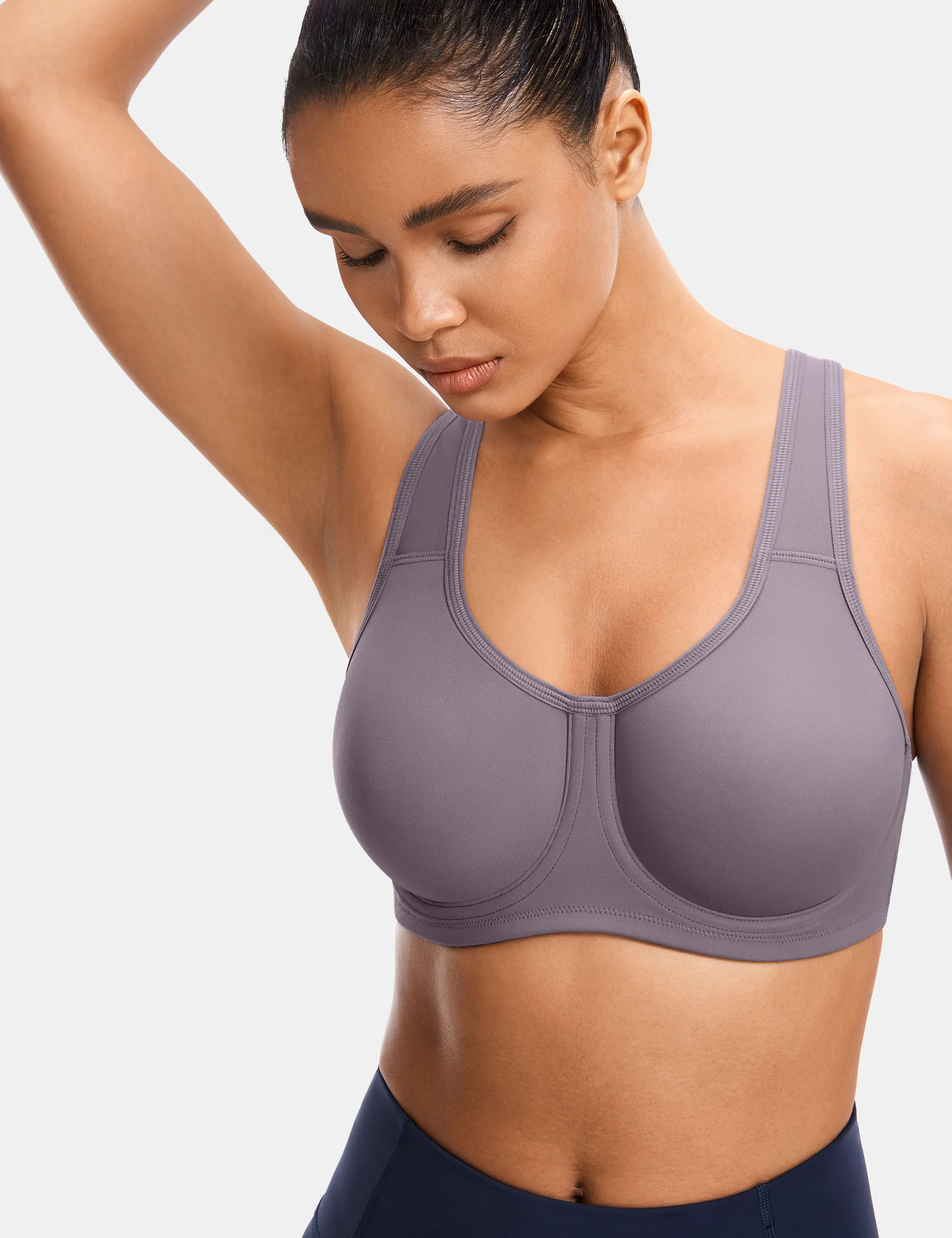 SYROKAN Sport Bra Women Max Control Gym Fitness Tops Activewear Beathable Yoga Curve Underwear High Support Plus Underwire 3