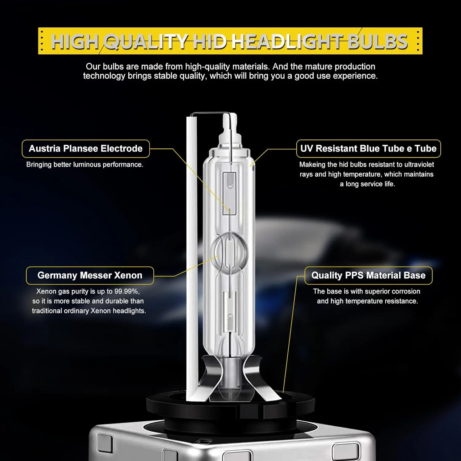 HID Xenon Light D1S D1R D3S Car Headlight Bulbs 4300K 5000K 6000K 8000K 10000K 12000K 35W 12V 2 Pieces 4