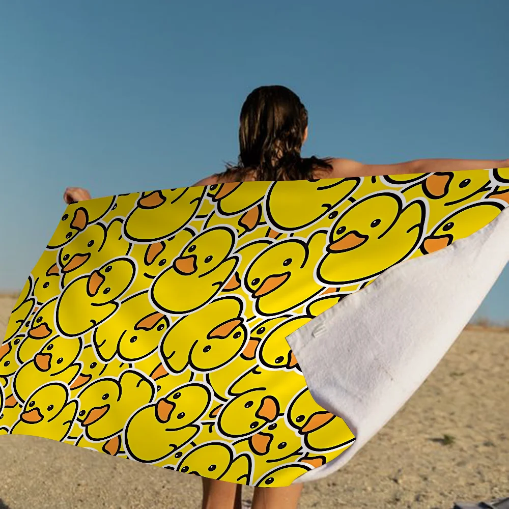 Yellow Classic Rubber Duck Cartoon Beach Towel Cute Kawaii Room Decor Bath Girls Children Hand Towels For Bathroom Shower 6
