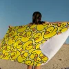 Yellow Classic Rubber Duck Cartoon Beach Towel Cute Kawaii Room Decor Bath Girls Children Hand Towels For Bathroom Shower 6