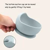 4PCS Baby Silicone Tableware 6-speed Adjustment Bib Suction Non-slip Bowl Feeding Training Spoon Fork Color Contrast Dinner Set 4