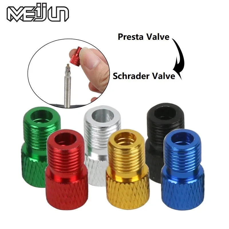 4pcs Alloy Aluminium Alloy Repair Adapter Conversion Adapter Repair Tools Bicycle Pump Tyre Tire Valve Caps Bike Conversion Mout
