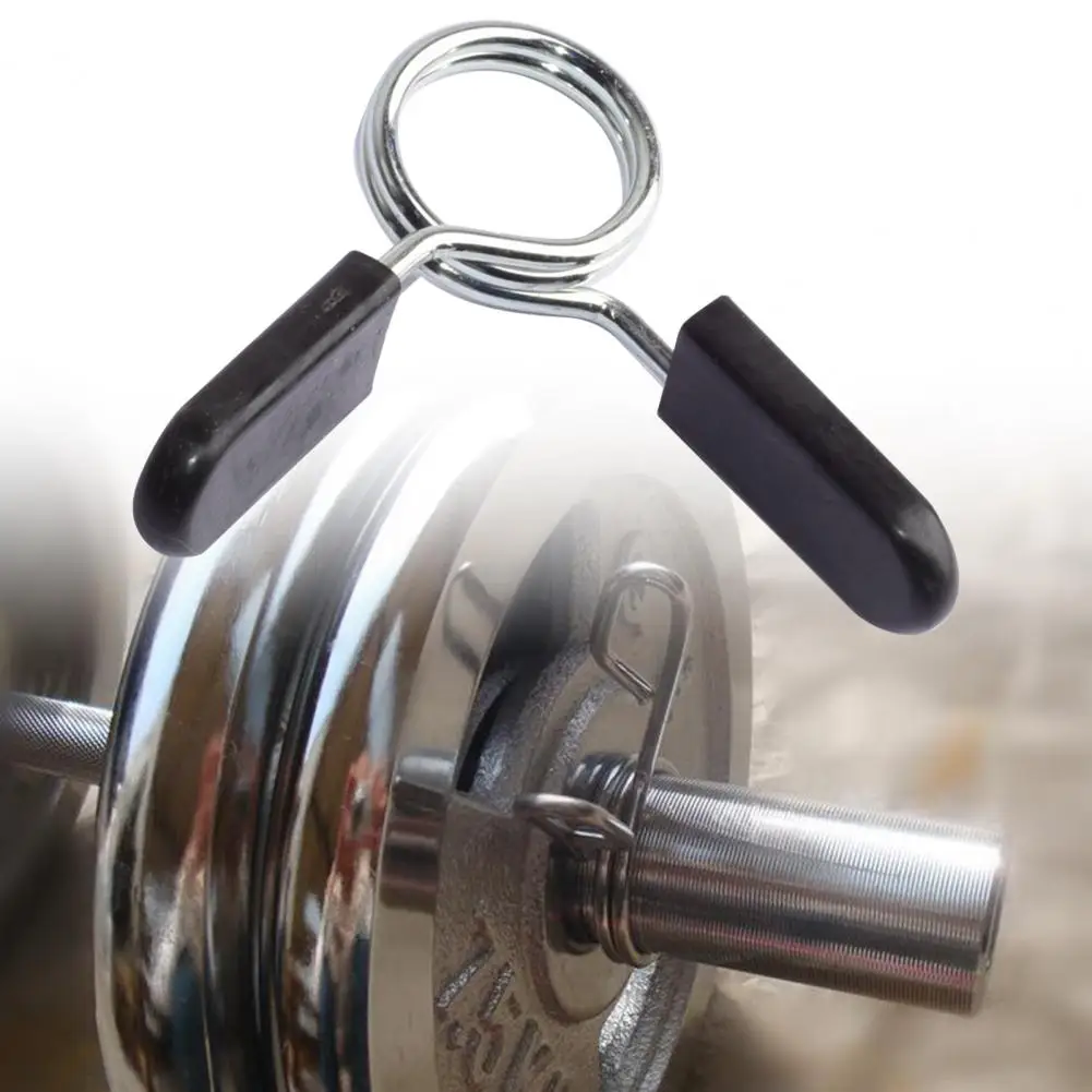 Barbell Spring Collar One-handed Operate Workout Accessory Dumbbell Spring Clamp Weights Bar Plates Lock Collars Clips 1 Pair