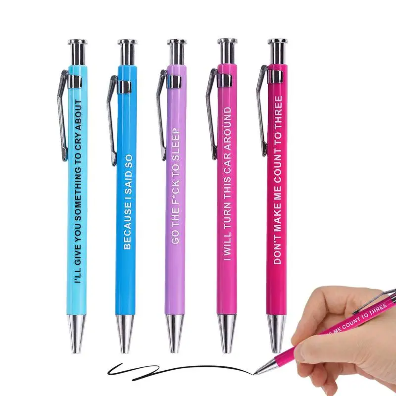 

Inspirational Gifts Pens 5PCS Inspirational Quotes Ballpoint Pens With Motivational Messages Black Ink Pens Snarky Gag Gift For