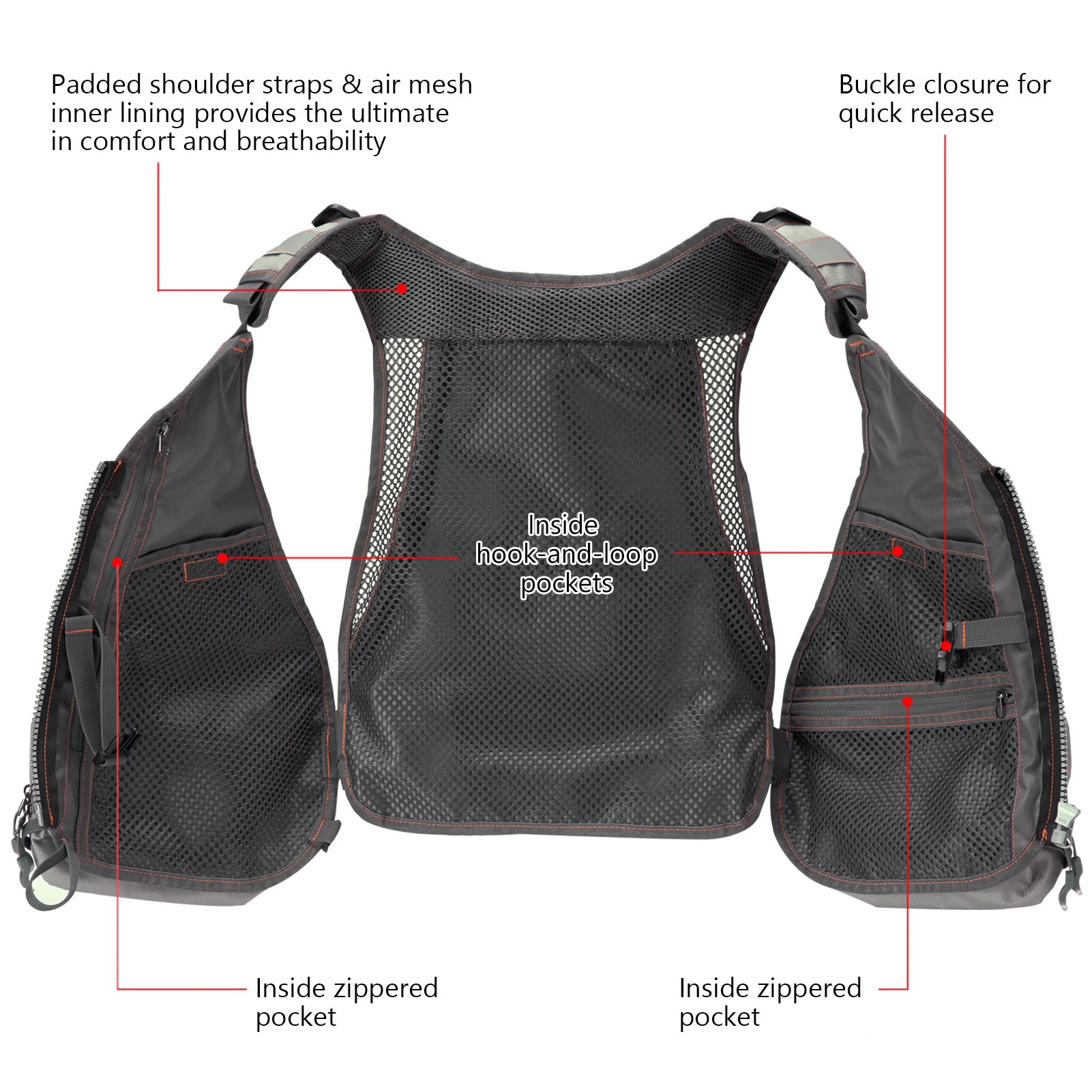 Bassdash FV07 Fly Fishing Vest for Men and Women Adjustable