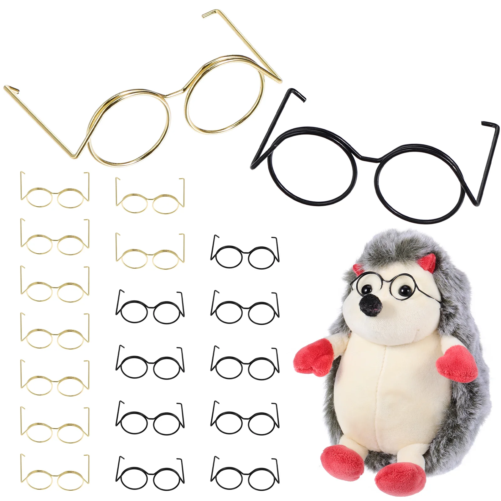 

20 Pcs Wire Metal Glasses Costume Tiny Miniature Baby Small Eyeglass Frames For Dolls Prop Round Eyeglasses