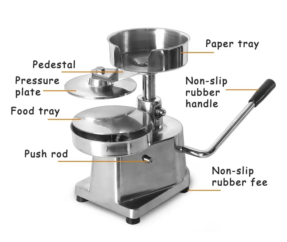 Hamburger Press 100mm-150mm Manual Burger Maker Equipment Round Meat Shaping Hamburger Machine Forming Burger Patty Maker