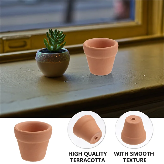 30 Db Mini Terracotta Pot Potery Clay Ültetvény Edények Zamatos Óvodai Nagyszerű Esküvői Kedvességhez - Image 3