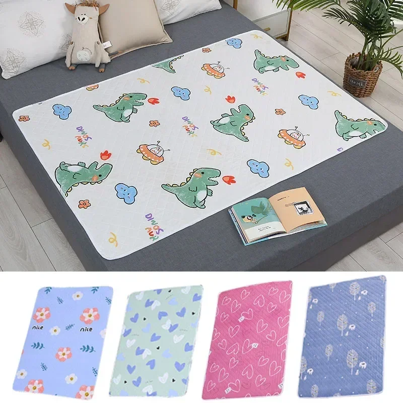 Mattress Urine Mat Waterproof Washable Mattress Urine Mat for Baby Toddlers Cute Cartoon Bed Protector Diaper Bedding Urine Pads Cloth Breathable