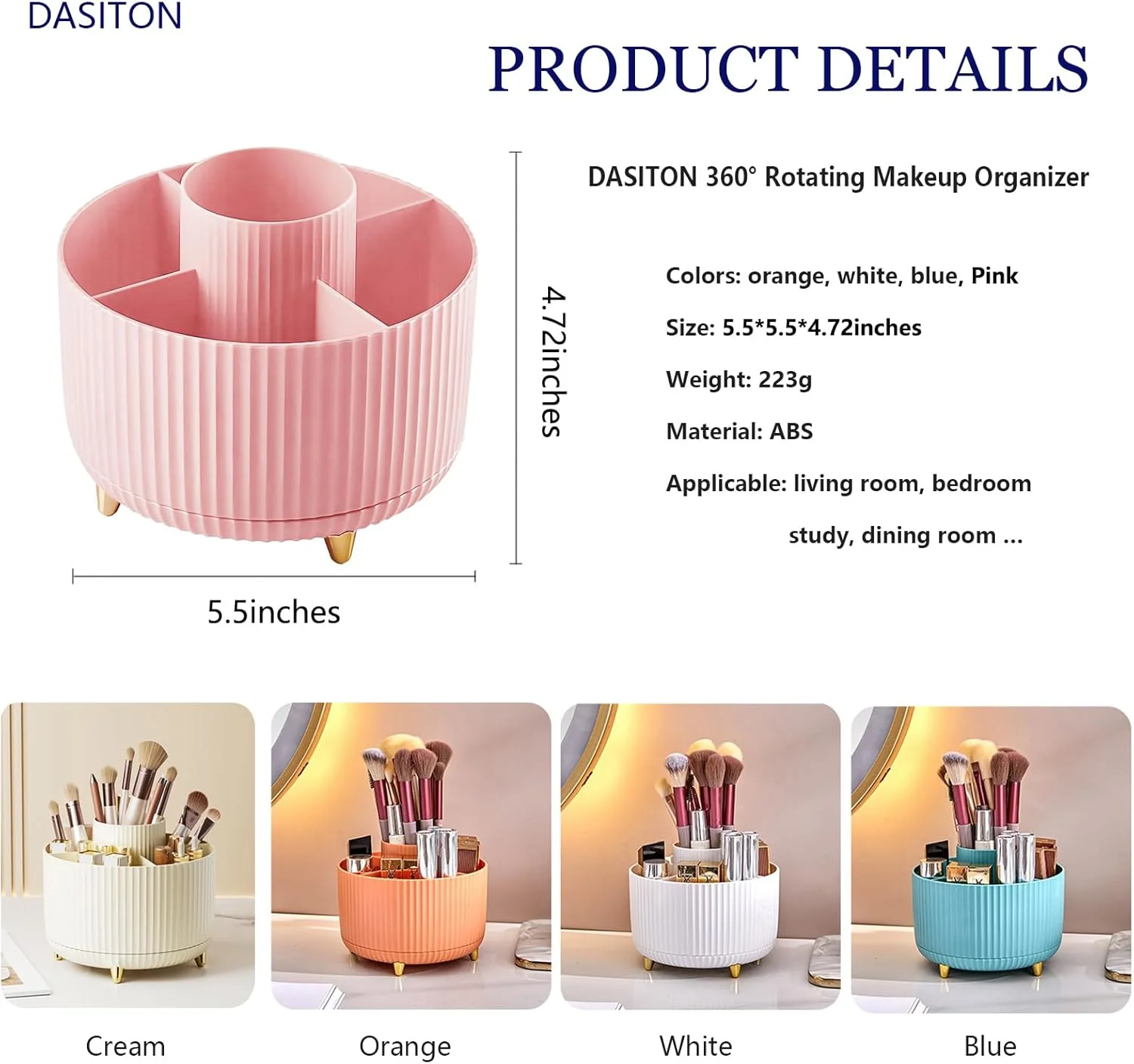 Rotating Makeup Organizer and Jewelry Holder