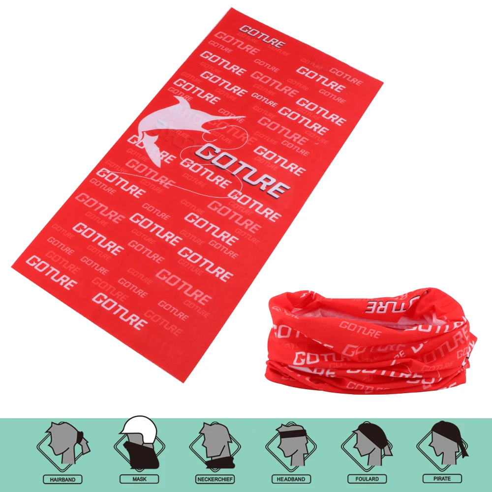 고투어 레드 프린트 넥 게이터 UV 차단 다기능 심리스 반다나 (낚시, 사이클링, 러닝, 스포츠용)