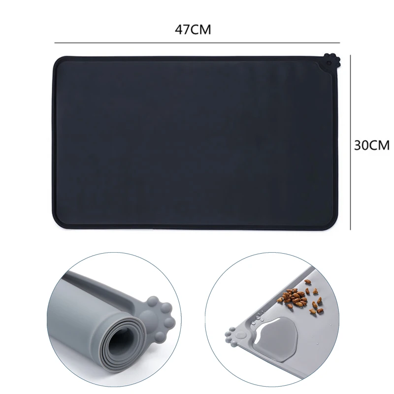 Waterproof Pet Mat for Dog Cat Silicone Non-Stick Pad Puppy Food Pad Bowl Drinking Mat Kittens Feeding Placemat Easy Washing