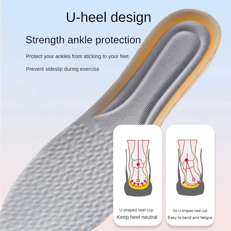 유니섹스 PU 정형 안창, 슈퍼 소프트 신발, 항균 탈취, 땀 흡수, 삽입 러닝 패드