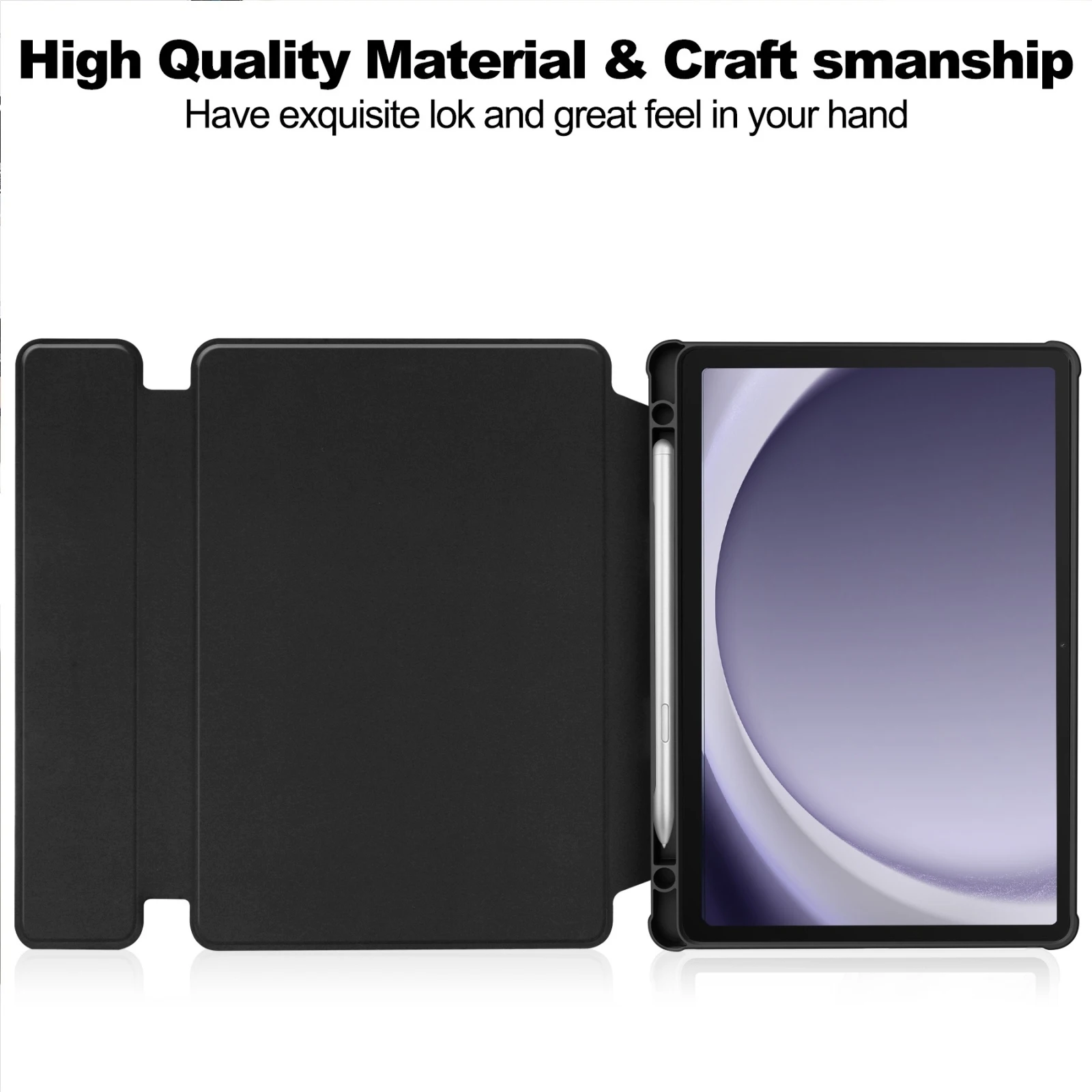 For Samsung Galaxy Tab A9+ 360 Rotation Transparent Smart Leather Case with Keyboard