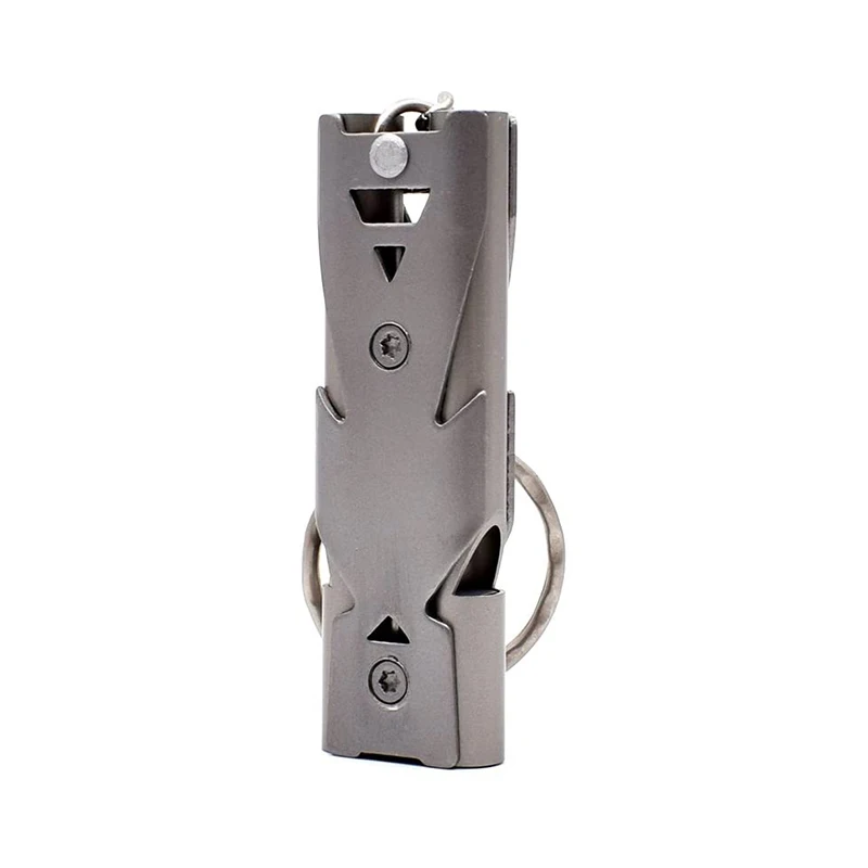 Survival Whistle Double Pipe Burst Sound Outdoor Help Stainless Steel