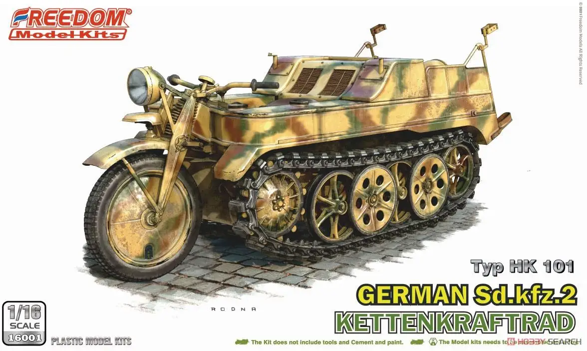自由16001 1/16 ww.ii german sdkfz.2 ettennraftradプラスチック
