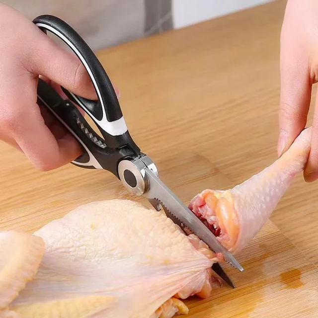 Neff Kitchen Scissors Multi-Functional Strong Chicken Bone Scissors Feeding Aid  Scissors Stainless Steel Household Barbecue Sharp Food Scissors