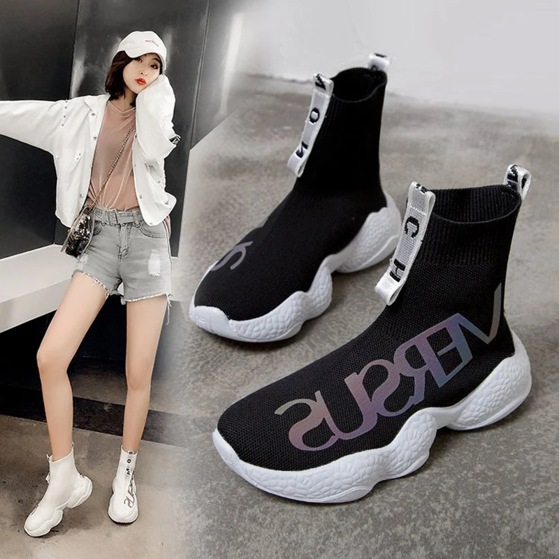 

Hot Sale Fashion High Quality Stretch Socks Sneakers Casual Designer Handbags And Shoes Sets Boots For Women Shoes