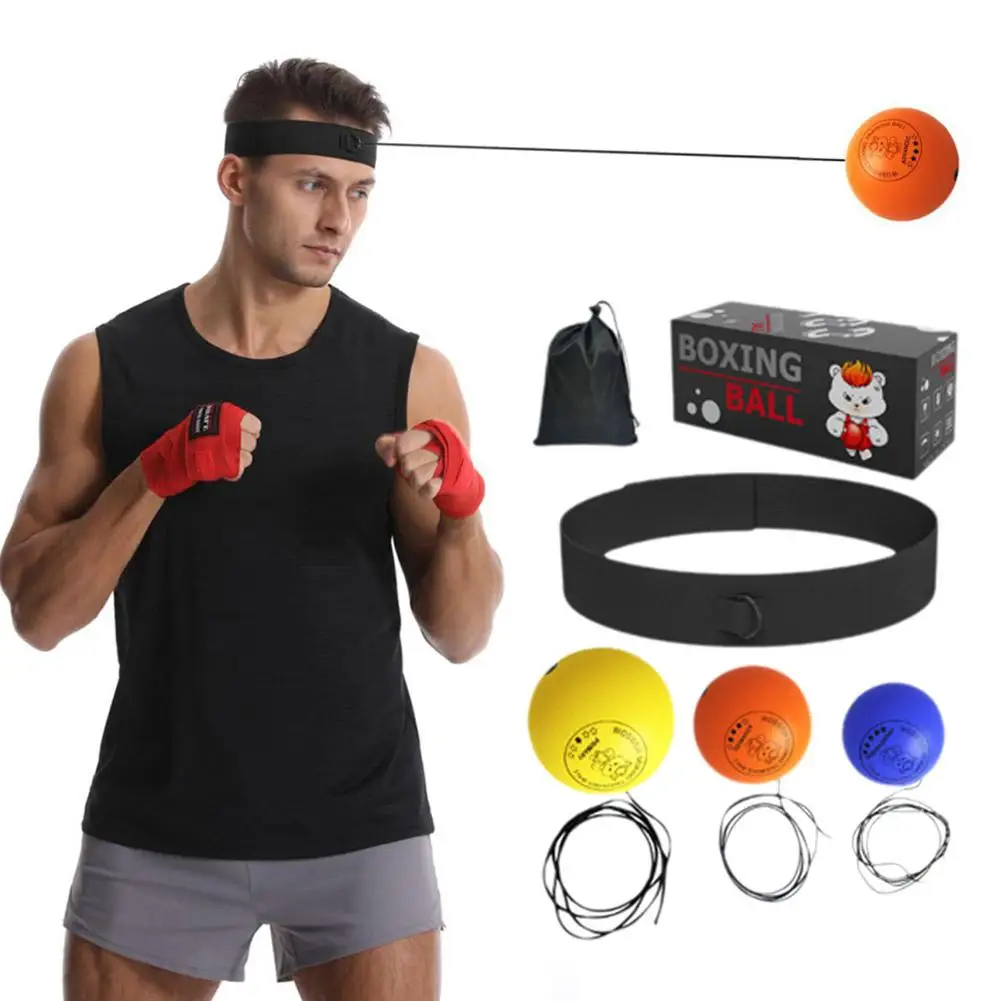 Boxing Reflex Ball With Head Band Fighting Speed Training Punch Ball Muay MMA Exercise Kid Adults Home Equipment