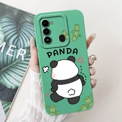 Cute Panda Cartoon Soft Phone Case Cover | Tecno Spark Go & Spark 8 Series for Tecno Spark 8C (Green 1934)