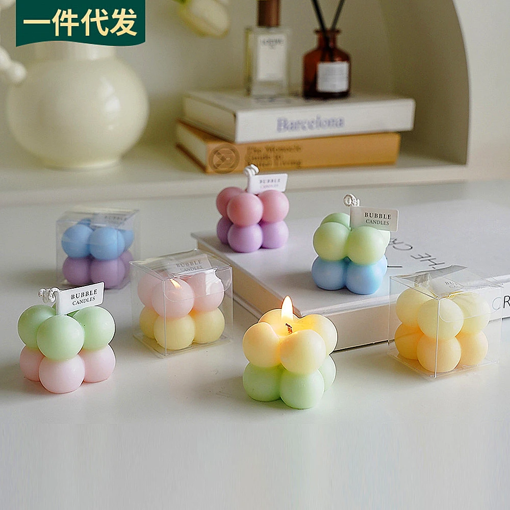 Candles Candle Bubble Large Cube Candles Luxury Scented Rubik's