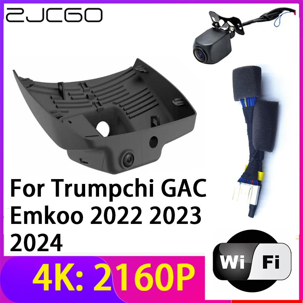 

ZJCGO 4K 2160P Dash Cam Car DVR Camera 2 Lens Recorder Wifi Night Vision for Trumpchi GAC Emkoo 2022 2023 2024