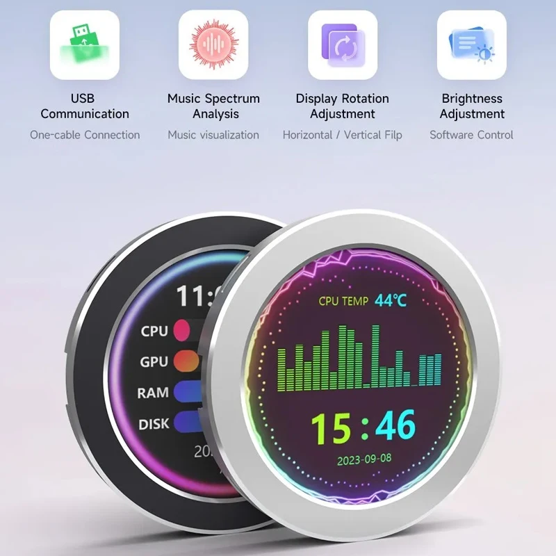 Chassi de Tela Usb Refrigerado a Água Tela Auxiliar Tela Rgb Redonda Função de Captura de Som Atmosférica sem Unidade 21 Polegadas - Imagem 2