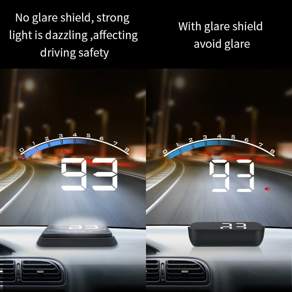 M6S 자동차 전자 OBD2 앞유리 게이지 HUD 디스플레이 자동차 속도계 헤드업 디스플레이 온보드 컴퓨터 게이지
