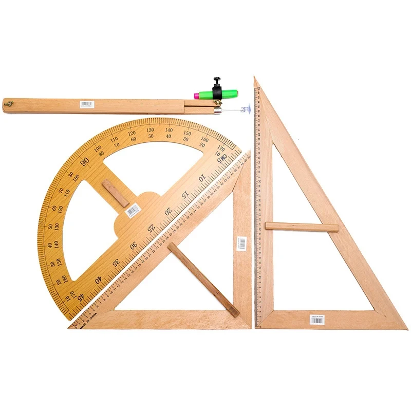 grandi-sussidi-didattici-in-legno-massello-insegnante-triangolo-bordo-righello-goniometro-lavagna-bussola-multiuso-50cm-triangolo-righello-set