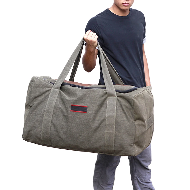Large Capacity Canvas Duffle Bag for Travel 40L 60L 120L Sports Outdoor Carry On Luggage Tote Duffel Overnight Weekender Bag 2