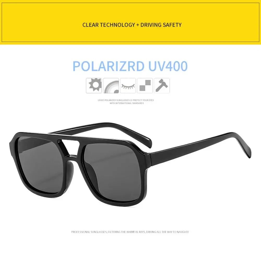 Black Square Aviation Sunglasses UV400 Protection for Men and Women