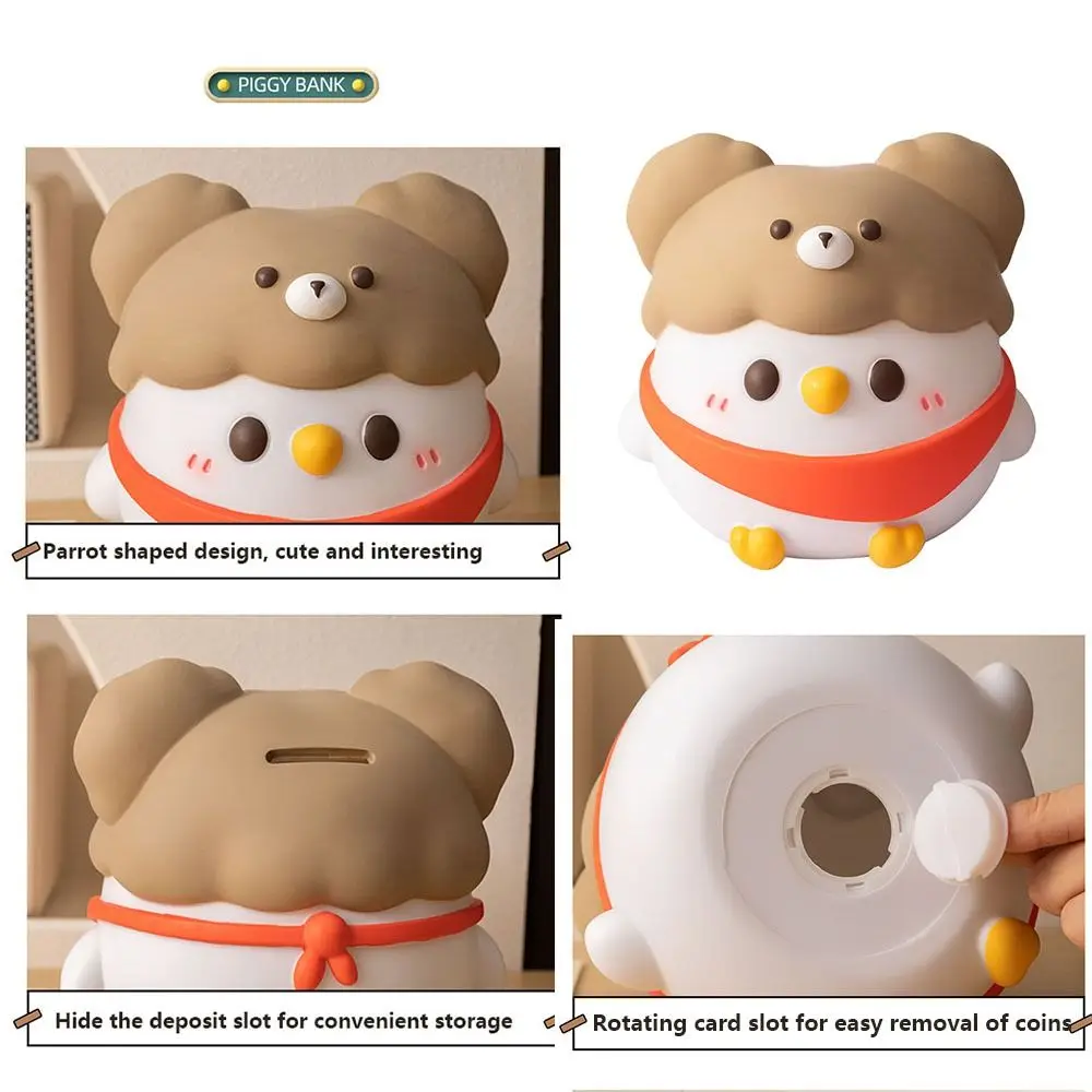 Savings Tank Parrot Piggy Bank Large Capacity Openable Cartoon Money Box Decorative Cartoon Animal Coin Saving Box Kid Toy