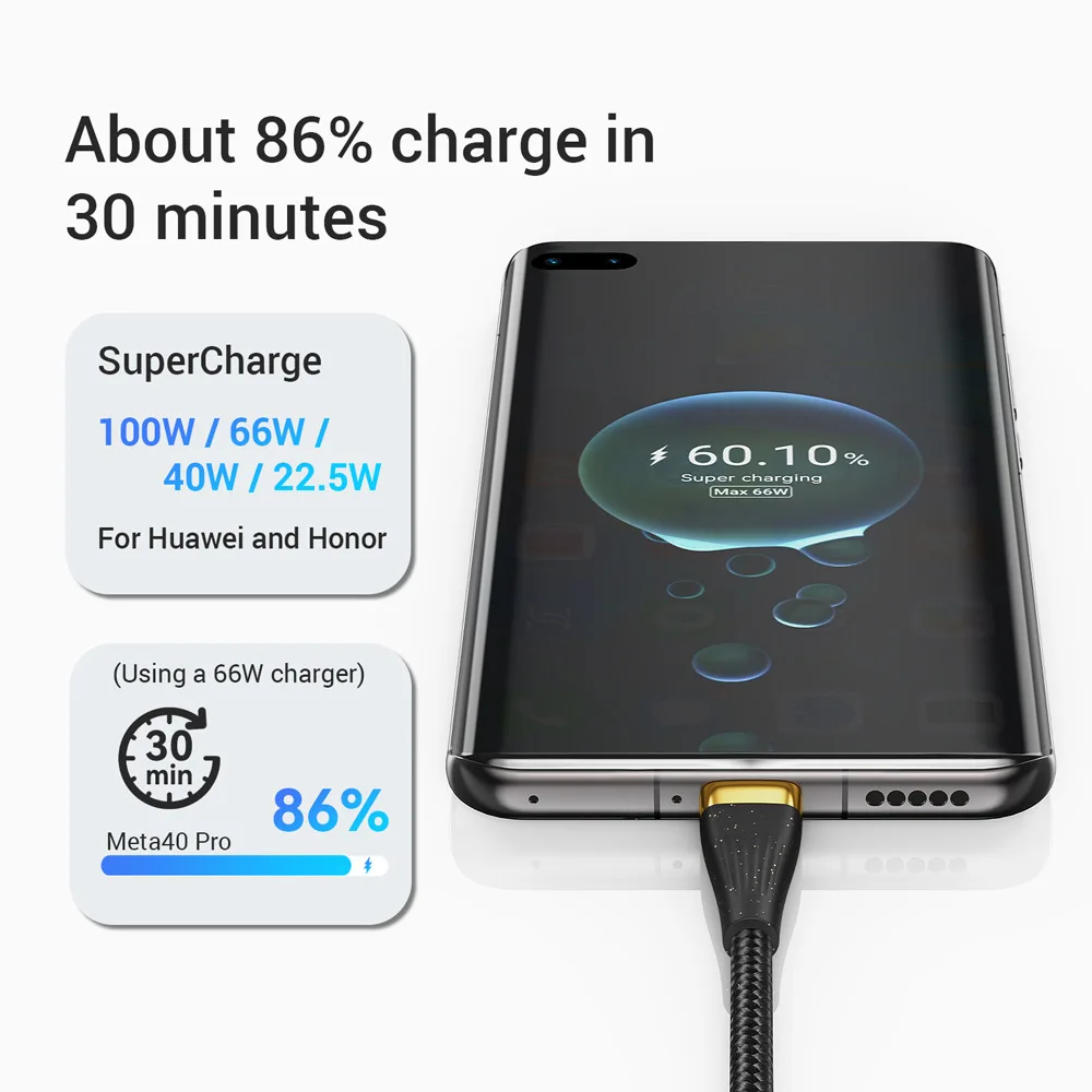 6A 100W USB C Cable 3 in 1 Fast Charging Micro USB Data Cord Phone Charger Quick Charge Cable for IPhone Oneplus Xiaomi Huawei