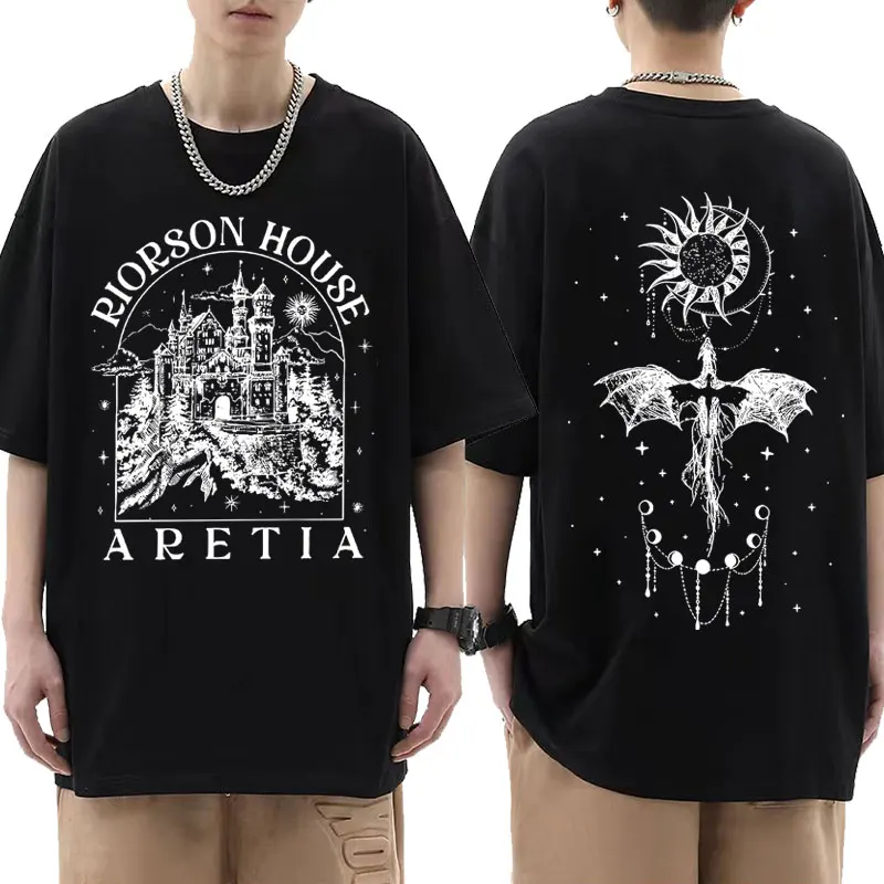 Xaden Riorson House T-Shirt Iron Flame Dragon Rider Quarta Ala Emblema T Shirt Basgiath War Uomo Donna Moda T-Shirt Oversize