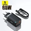 Baseus GaN 65W USB C Charger Quick Charge 4.0 Type C PD USB Charger Portable QC4.0 3.0 Fast Charger For iPhone 16 Pro Xiaomi