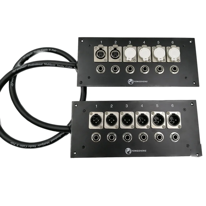 

6-Way Xlr Male And Female Junction Box, Dedicated Through Wall Sound Box For Recording Room