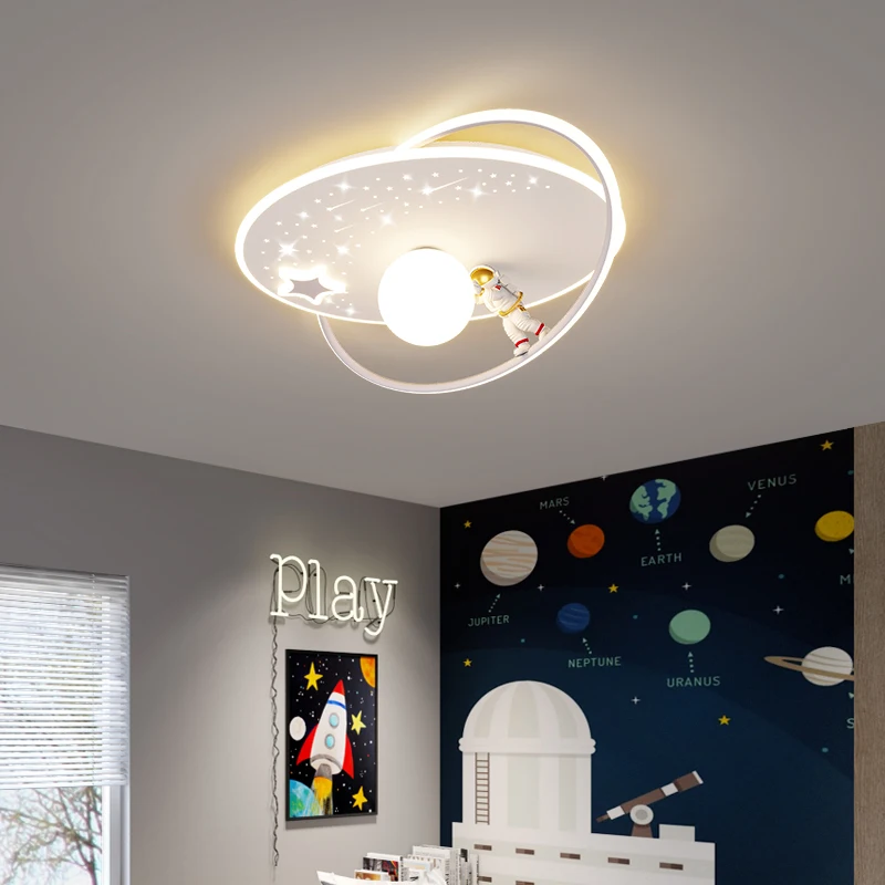 

Bedroom Ceiling Lights Modern Minimalist Cartoon Planet Astronaut Astronaut Ceiling Kids Lamp Decoration LED Light For Room