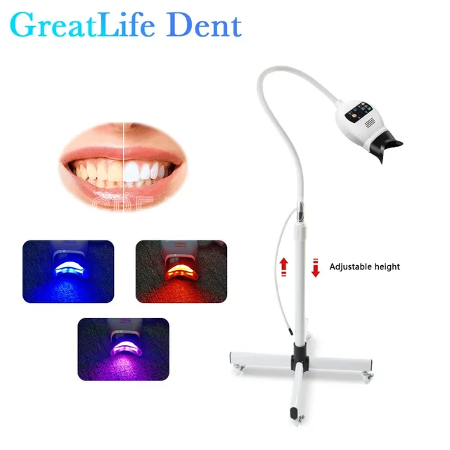 Mobile Teeth Whitening Machine 3 Colors Cold Light Tooth Bleaching Lamp Dental Tooth Whitening Instrument for Dental Chair Unit