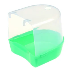 Hanging Bird Bath Cube for Small Birds - Shower Box Cage Accessory (Green)
