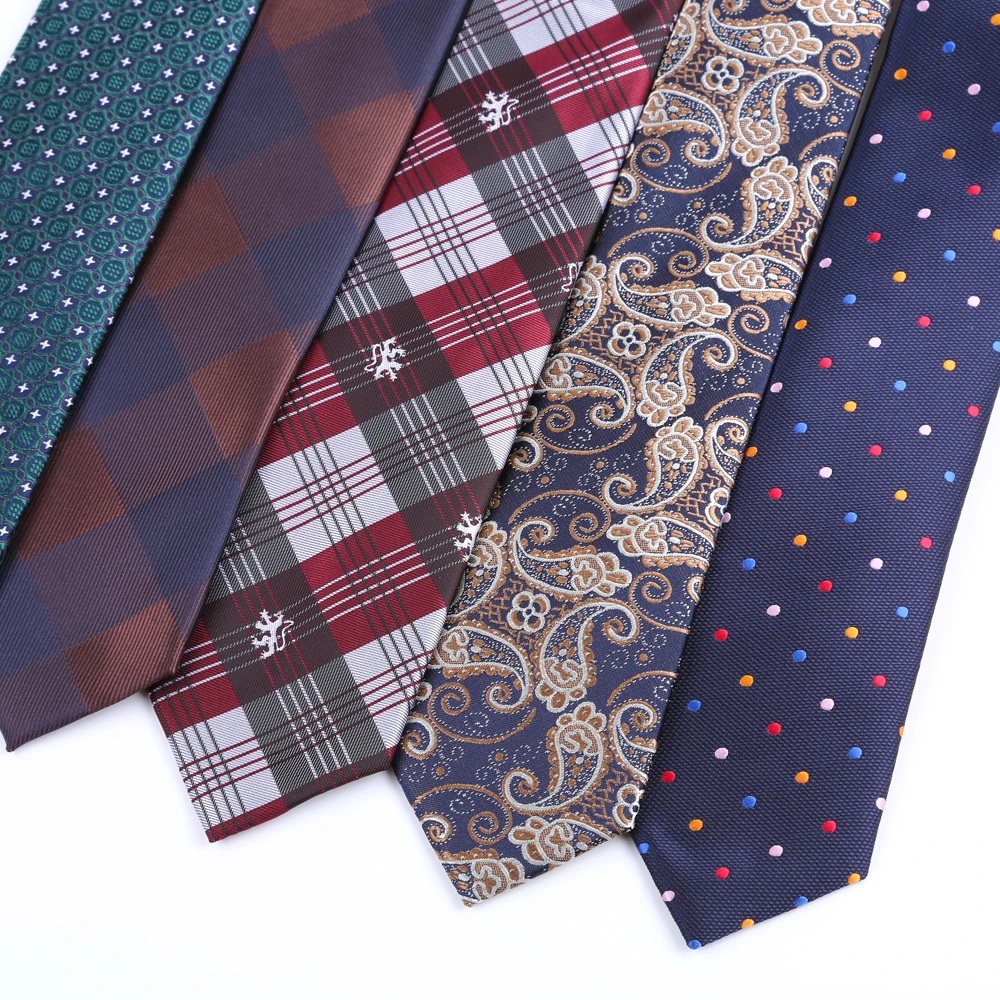 Neue 11 Farben Dünne 6 CM Herren Krawatte Polyester Krawatten Für Mann Plaids Floral Jacquard Krawatte Business Party Corbatas – Detail 6