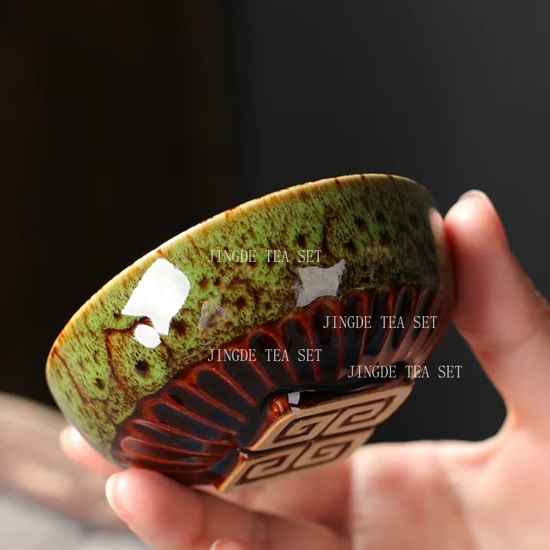 50ml Kiln Made Tea Cups Utensils Single Master Cup Ceramic Tea Cup Small Capacity Tea Bowl Drinking Utensils Teaset Accessories