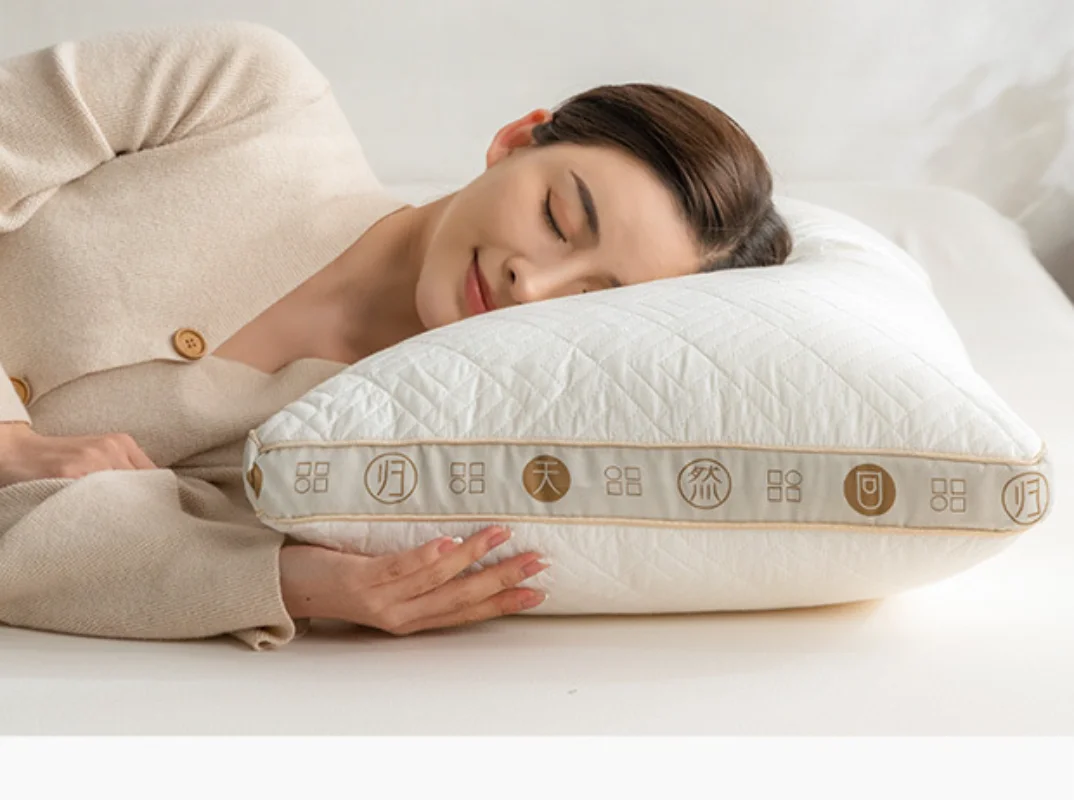 

New Soybean Fiber Pillow Cover 1x2pcs Pillow Orthopedic Protection Spine Health Neck Pillow Anti mite Massage Neck Pillow Sleep