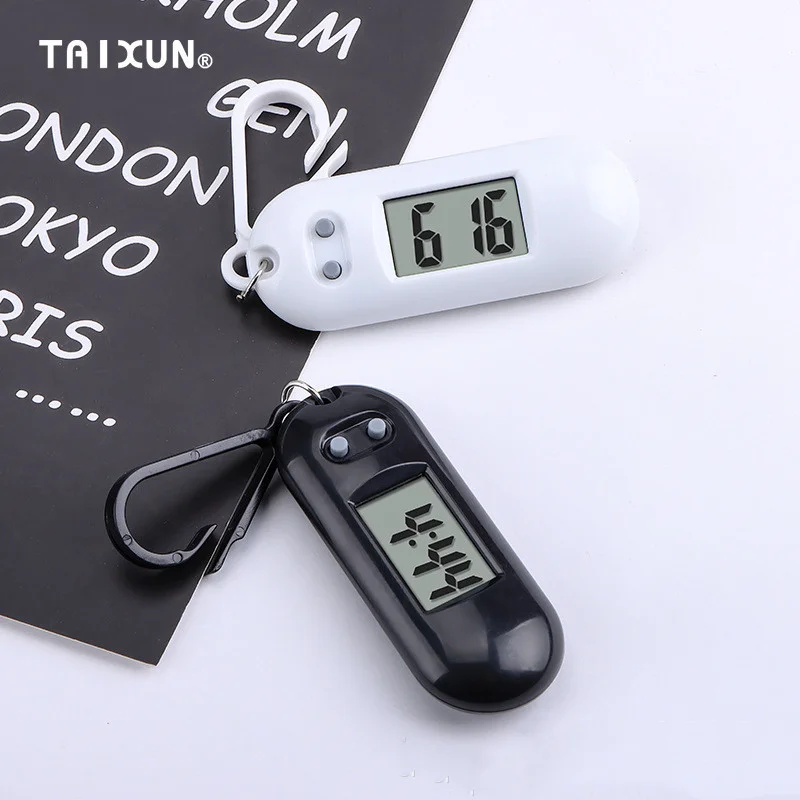 Unisex Student Electronic Clock Keychain Mini Electronic Student Oval
